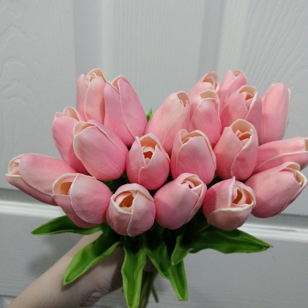 20 pcs Artificial pink tulip flower